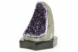 Deep Purple Amethyst Geode With Wood Base - Uruguay #371774-2